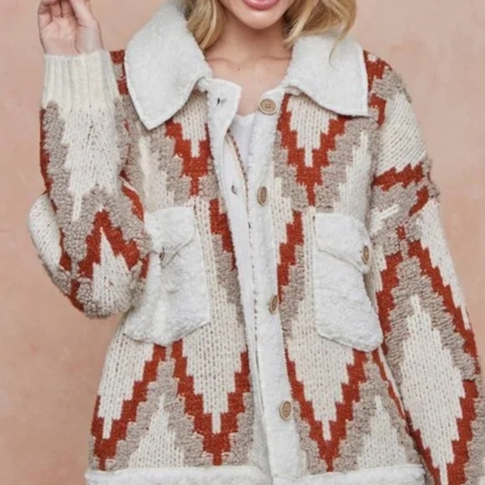 07 Cozy Teddy Western Boho Jacket Shacket - Picture 7 of 15